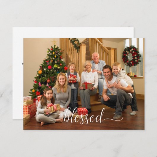 Gezinsfoto kerstmis briefkaart (Voorkant / Achterkant)