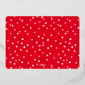 GEZINSFOTO leuk kalligrafie Prettig Kerstfeest roo Folie Feestdagenkaart (Achterkant)