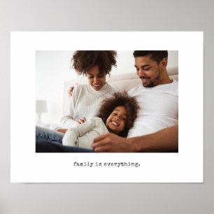 Gezinsfoto met eenvoudige tekst voor schrijfmachin poster