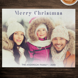 Gezinsfoto Winter Vakantie Modern Gelukkig Kerstmi Legpuzzel