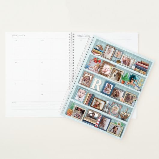 Gezinsfotocollage Beach Bookcase, speciaal geperso Planner (Display)