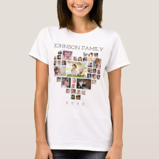Gezinsfotocollage (foto's en tekst aanpassen) t-shirt