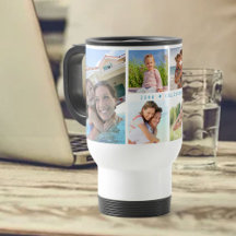 Gezinsfotocollage met 6 foto's en aangepaste tekst