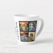 Gezinsfotocollage monogram geniet van kleine dinge latte mok (Rechterhoek)