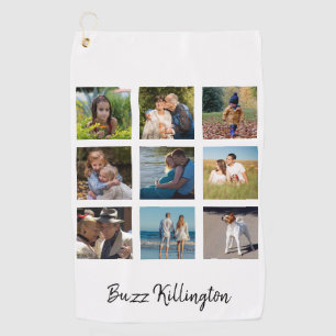Gezinsfotocollage monogram golfhanddoek
