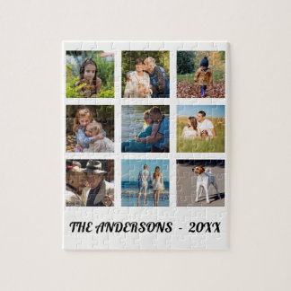 Gezinsfotocollage monogram legpuzzel