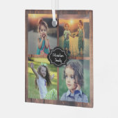 Gezinsfotocollage, monogrammen glas ornament (Voorkant links)