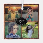 Gezinsfotocollage, monogrammen glas ornament (Achterkant)