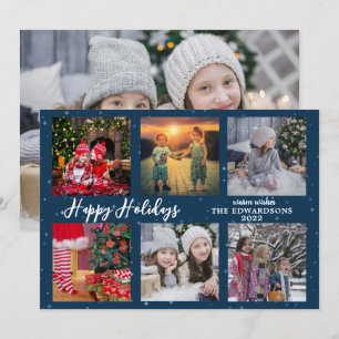 Gezinsfotocollage Prettige feestdagen Kerstmis Feestdagenkaart
