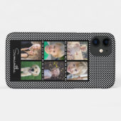 Gezinsfotocollage roze met witte Stippen Case-Mate iPhone Case (Achterkant (horizontaal))