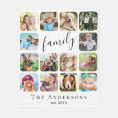 Gezinsfotocollage, speciaal aangepast fleece deken (Voorkant)