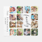 Gezinsfotocollage, speciaal aangepast fleece deken (Voorkant (Horizontaal))