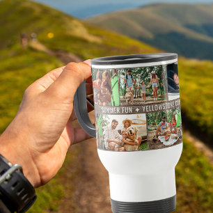 Gezinsfotocollage - voeg 9 foto's en aangepaste te reisbeker