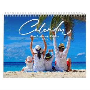 Gezinsfotokalender, bewerkbare aangepaste agenda kalender