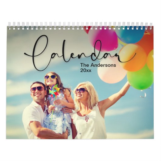Gezinsfotokalender, bewerkbare aangepaste agenda kalender (Hoes)