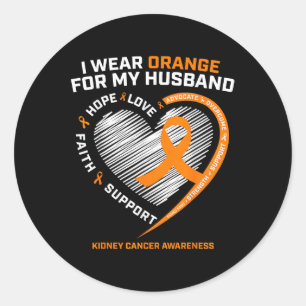 Gezinsgenoot Kidney Cancer Awareness Gifts Mannen  Ronde Sticker