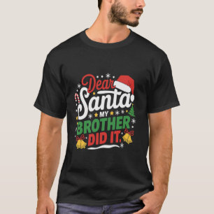 Gezinsgrappige kerstman Mijn broer heeft het Chris T-shirt