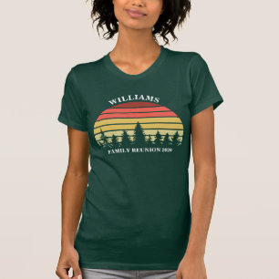 Gezinshereniging Aangepaste Camping Trip Sunset Fo T-shirt