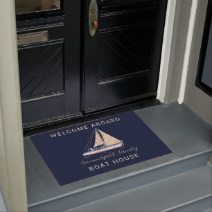 Gezinshereniging Boat House Nautical Sailing Custo Deurmat