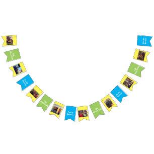 Gezinshereniging   Familiefoto's en naam op maat Vlaggetjes