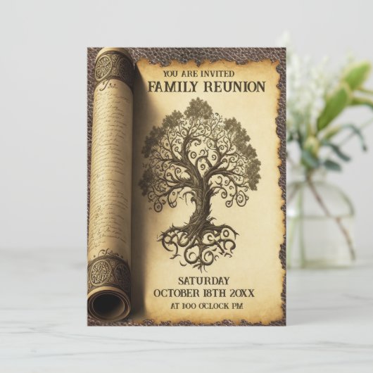 Gezinshereniging - familiestructuur Scroll Kaart (Staand voorkant)