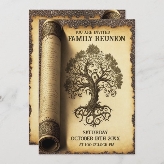 Gezinshereniging - familiestructuur Scroll Kaart (Voorkant / Achterkant)