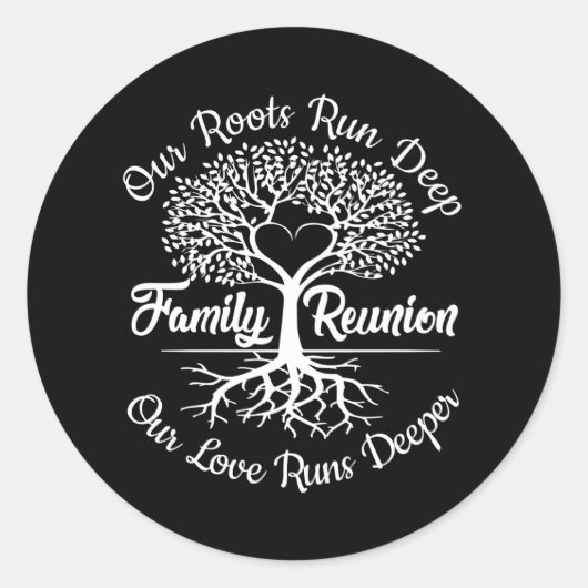 Gezinshereniging - Gezinsboomhart Ronde Sticker (Voorkant)