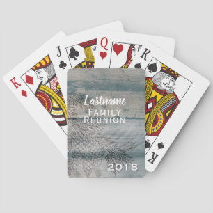 Gezinshereniging Gift Herfst Winter Rustisch Monog Pokerkaarten