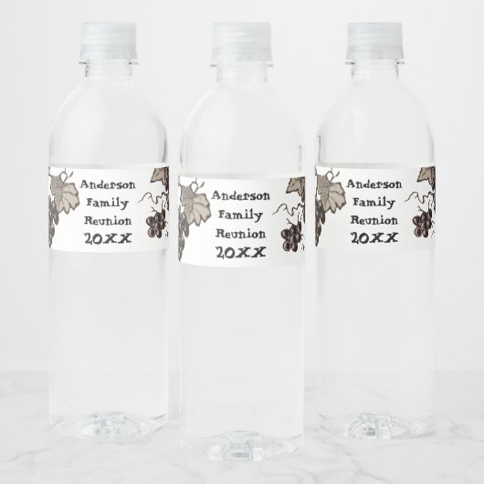 Gezinshereniging  Grafiek Vin Grote Gebeurtenis Waterfles Etiket (Flessen)