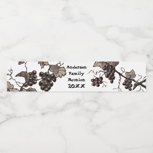 Gezinshereniging  Grafiek Vin Grote Gebeurtenis Waterfles Etiket (Enkel label)