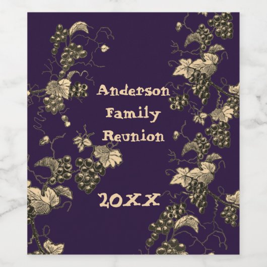 Gezinshereniging  Grafiek Vin Grote Gebeurtenis Wijn Etiket (Enkel label)