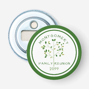 Gezinshereniging - Groen Gepersonaliseerd overzich Button Flesopener