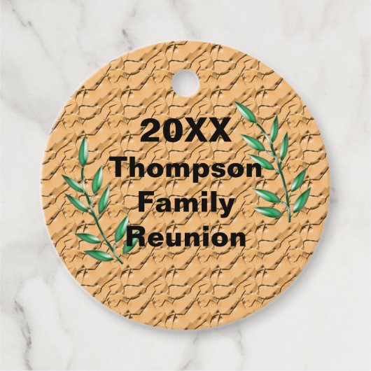 gezinshereniging Groene boomtak Memento Bedankjes Labels (Voorkant)