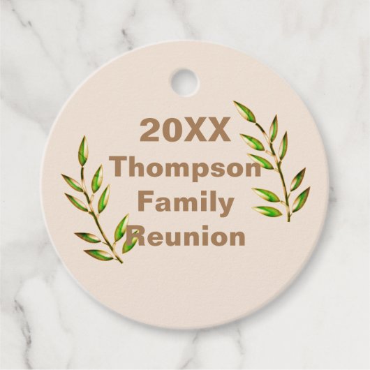 gezinshereniging Groene boomtak Memento Bedankjes Labels (Voorkant)