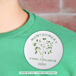 Gezinshereniging Groene Familie - Gepersonaliseerd Ronde Button 7,6 Cm