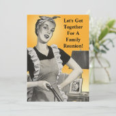  Gezinshereniging Happy Homemaker Uitnodiging (Staand voorkant)