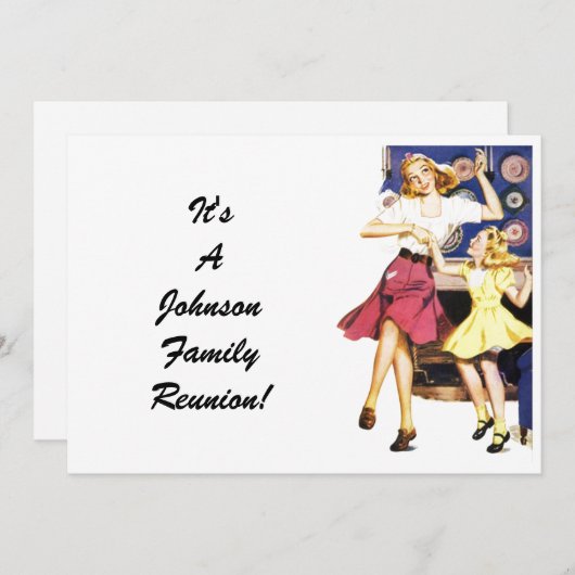 Gezinshereniging Happy Mam - Uitnodiging voor kin (Voorkant / Achterkant)