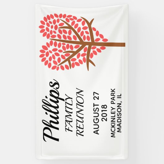 Gezinshereniging - Heart Tree Spandoek (Verticaal)