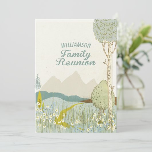 Gezinshereniging in bergen kaart (Staand voorkant)