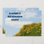 Gezinshereniging. Kaarten van uitnodigingen (Voorkant / Achterkant)