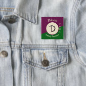 Gezinshereniging Keepomwille Sparking Letter D Ini Vierkante Button 5,1 Cm (In situ)