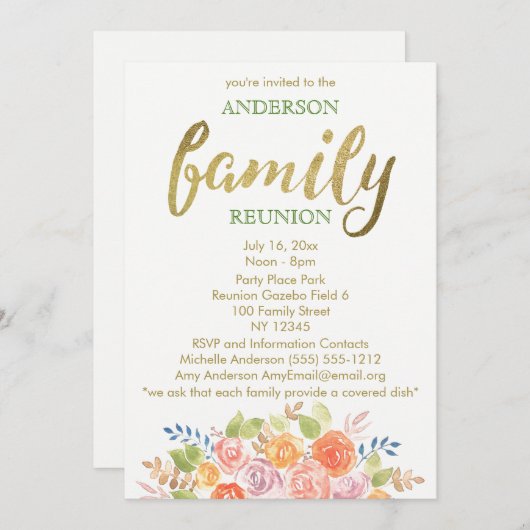 Gezinshereniging  Roos Kaart (Voorkant / Achterkant)