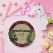 Gezinshereniging Rustic Picnic Deer Antler Trees Papieren Bordje (Feest)