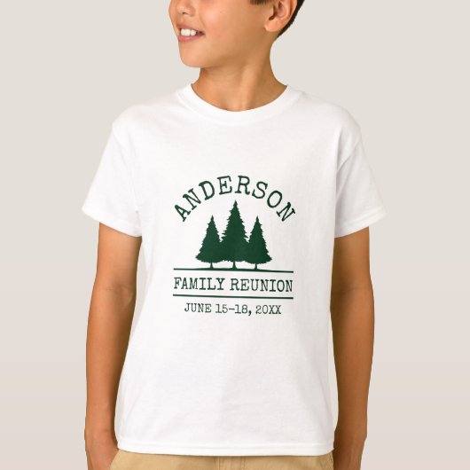 Gezinshereniging Rustic Pine Trees Kind T-shirt (Voorkant)