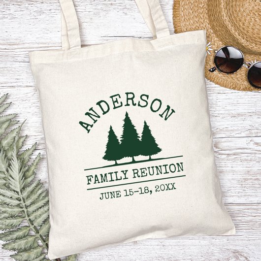 Gezinshereniging Rustic Pine Trees Tote Bag