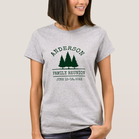 Gezinshereniging Rustic Pine Trees Vrouwengrijs T-shirt (Voorkant)