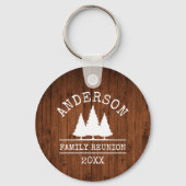 Gezinshereniging Rustic Wood Pine Trees Sleutelhanger (Voorkant)