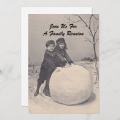 Gezinshereniging Snowman Uitnodiging (Voorkant / Achterkant)