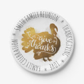 Gezinshereniging Thanksgiving. Personaliseer. Papieren Bordje (Voorkant)