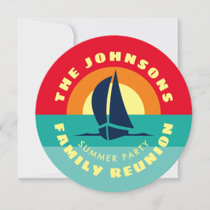 Gezinshereniging tropische zonsondergang zomerfees kaart